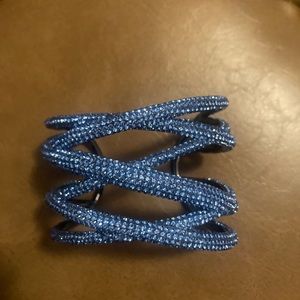 Swarovski Tigris cuff bracelet 
blue, ruthenium plated